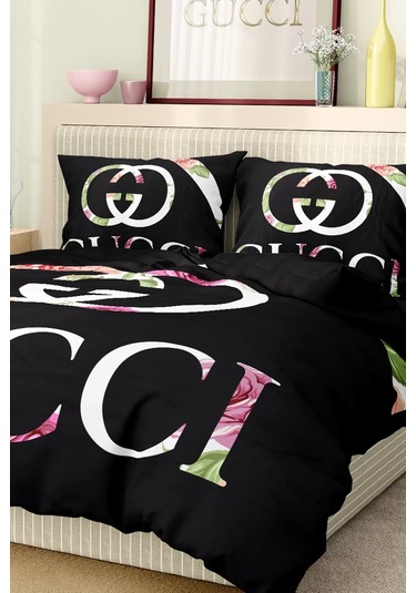 Marka Nevresim Takımı Çift Kişilik Pamuklu Saten Kumaş 6 Parça 3d Dijital Baskı Duvet Cover Set Model No:54 Renkli