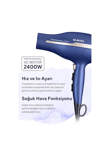 Kumtel 2400W İyonic Saç Kurutma Makinesi