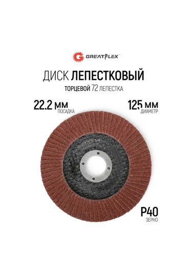 Greatflex 125 Mm Zımpara Diski P40 Yaprak Zımpara Diski 169587227