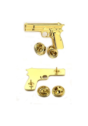 14 Lü Tabanca Rozet Gold Görünümlü