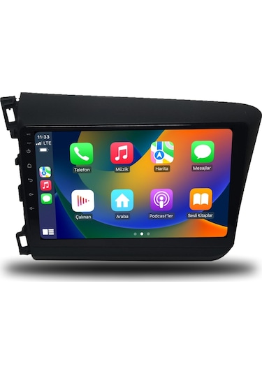 Honda Civic Fb7 2012-2016 4gb Ram 64gb Hafıza 8 Çekirdek Carplay Kamera Android Multimedya 9"