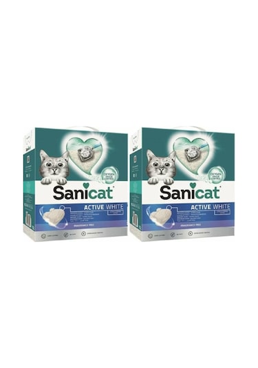 Sanicat Active White Ultra Topaklaşan Bentonit Kedi Kumu 2 x 10 L