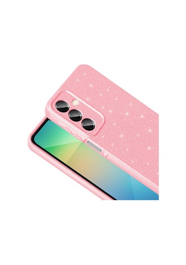 Biriva Home Galaxy A16 Kılıf Kamera Korumalı Simli Lüks Koton Kapak - Siyah Siyah