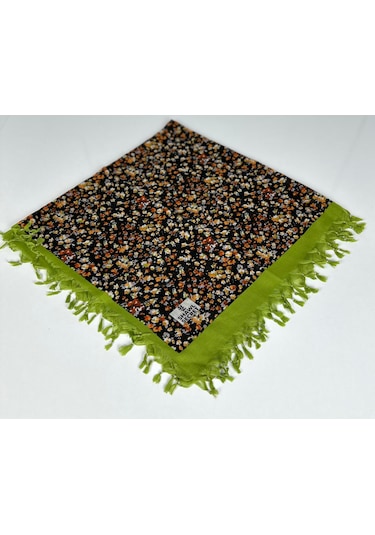 Shawl Secret Sökme Boncuklu Pamuk Yazma - 05868 Fıstık Yeşili