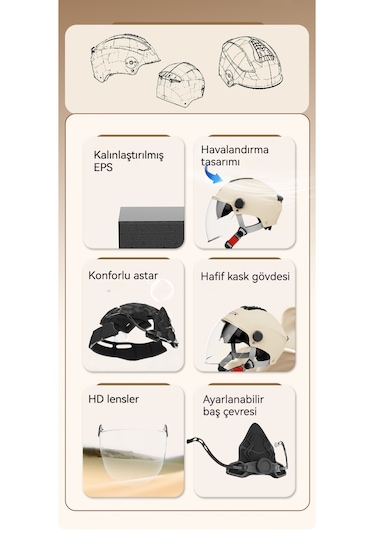 Eternal Luck Bk-309 Elektrikli Bisiklet Kaskı Dört Mevsim Açık Yarım Kask Pembe