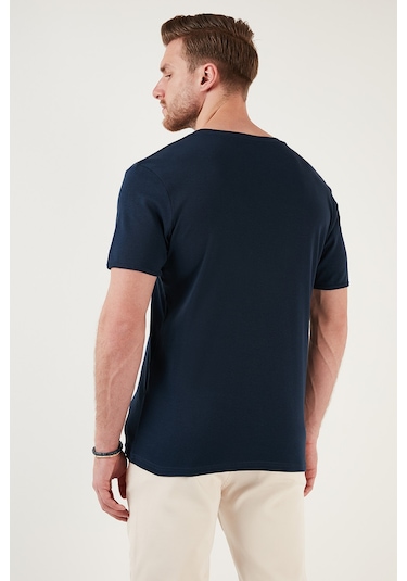 Buratti Pamuklu V Yaka Slim Fit Erkek T Shirt 5902122 Indigo