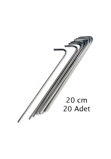 Ferrino Çelik Çadır Kazığı 20 Adet 5mm Açık Gri