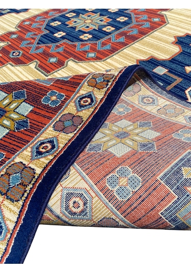 Saray Halı Klasik 786 Krem 200x296 Eski Model Lacivert Krem Yün