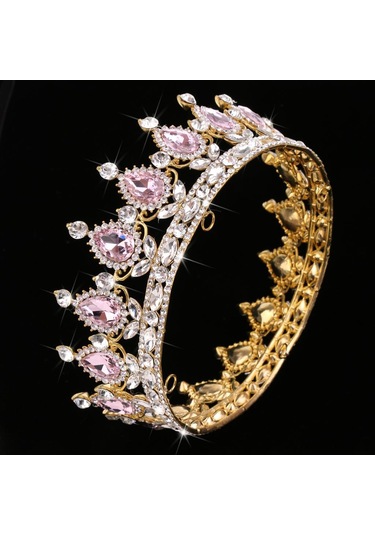 Suntek Barok Gelin Düğün Kraliçesi Kristal Su Damlası Taç