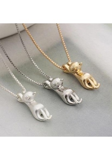 Saatcaddesi Pigado Metal Sevimli Kedi Kolye