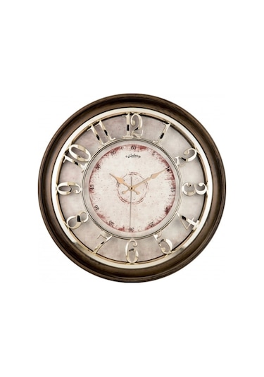 Özel Kabartma Rakamlı Dekoratif Büyük Boy Lüks Duvar Saati (447005400) Çok Renkli