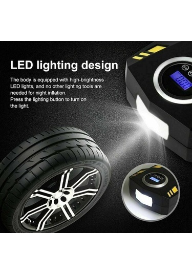 Mufunye 12v Araç Lastik Pompa, Akıllı Sayısal Göstergeli, Otomatik Şarj Cihazı - St-5002 Sürüş Yolu Paketi