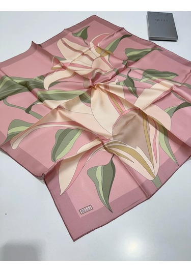 Belli Twill İpek Eşarp 4035-11 Pudra Pembe