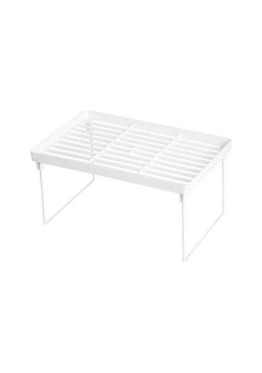 Fortunelane Masaüstü Katlanabilir Raf Yerden Tasarruf Sağlayan Ev Masası Depolama Katmanlı Raf Ev Ofis Okul Küçük, 34x14x16cm