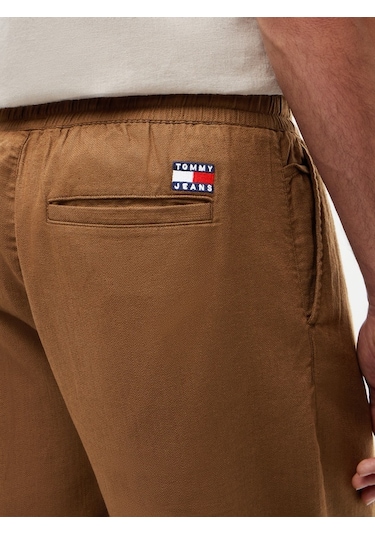 Tommy Hilfiger Tjm Lınen Blend Pull-on Short Erkek Kahverengi Şort - Dm0dm22825