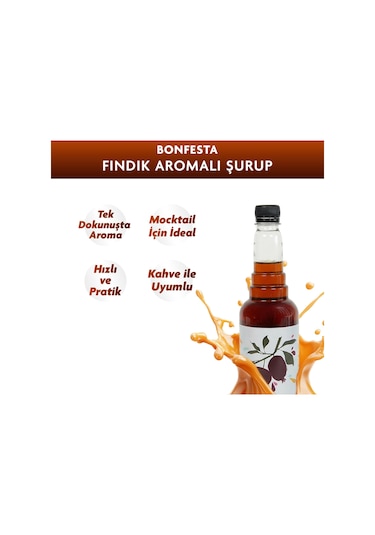 Bonfesta Fındık Aromalı Kahve ve Kokteyl Şurubu 750 ML