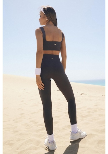 Jerf Holly Petek Desenli Yüksek Bel Tayt Antrasit 001