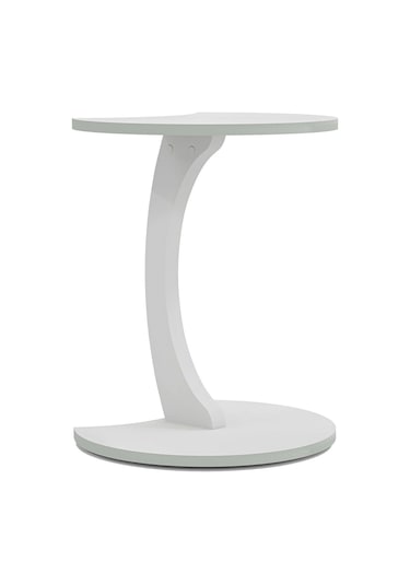 Jet Tekerlekli C Sehpa Koltuk Sehpası Yan Sehpa Zigon Sehpa Servis Sehpası Beyaz