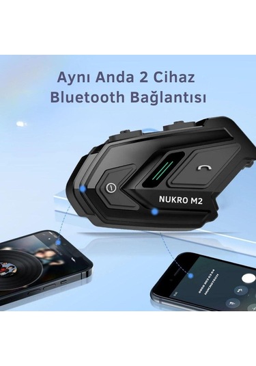 Nukrotech Nukro M2 Bluetooth Intercom Seti Siyah