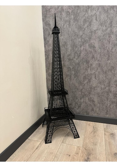 Metal Eyfel Kulesi Cnc Kesim Siyah Renk