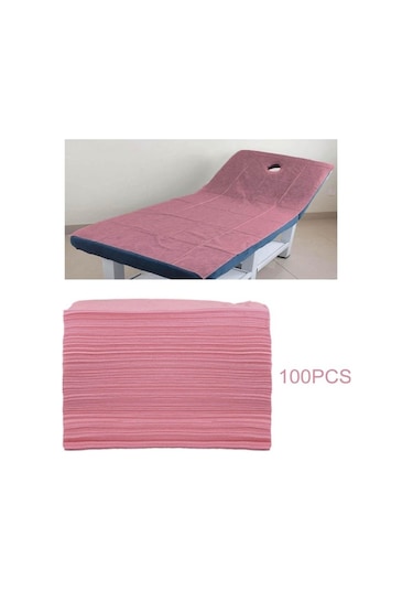 Electronıc Outlet Yumuşak Tek Suntek Kullanımlık Delikli-pembe Çarşaf 100x Go