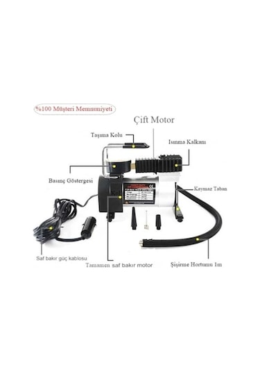 Oto Araç Profesyonel Hava Pompası Kompresör Mini Lastik Pompası