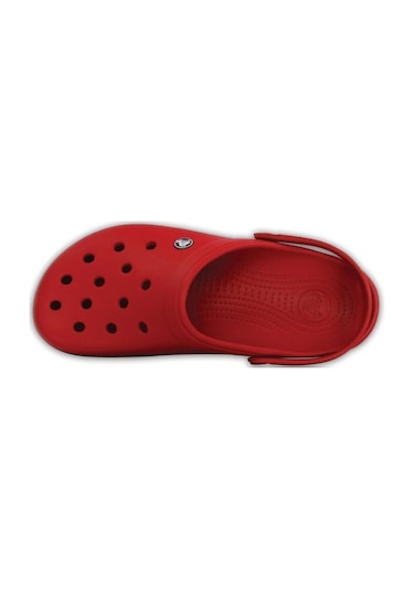 Crocs Kırmızı Unisex Crocband Kenarı Siyah Çizgili Terlik Kırmızı