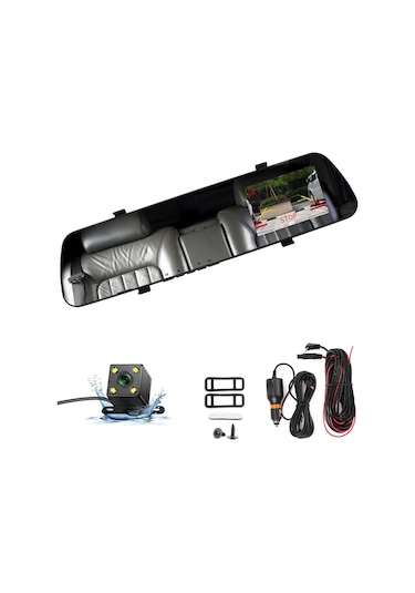 Wevolt MB-600 Full HD Araç İçi Yol Kayıt Geri Görüş Ayna Park Kamerası