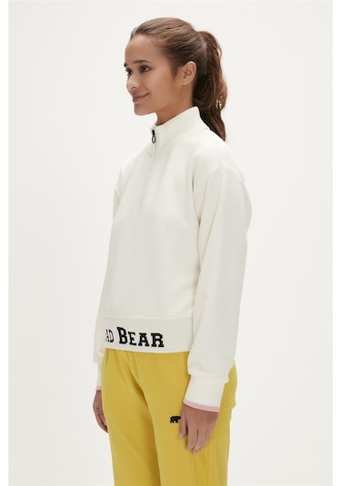Bad Bear Zoe Half-zip Marshmallow Beyaz Yarım Fermuarlı Kadın Sweatshirt-beyaz Beyaz