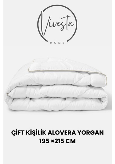 Aloe Vera Çift Kişilik Yorgan 195x215 Cm Beyaz