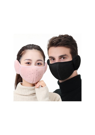 Yuntech01 Kışa Özel Unisex Polar Kulaklık Maske - Yumuşak, Rüzgar Geçirmez Ve Isıtıcı Siyah