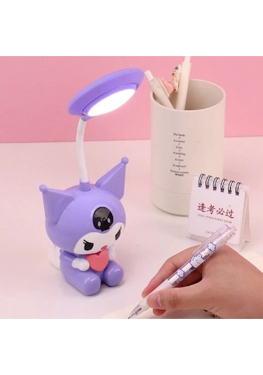 Sanrio Kawai Kuromi Led Şarzlı Çocuk Odası Masa Lambası Mor