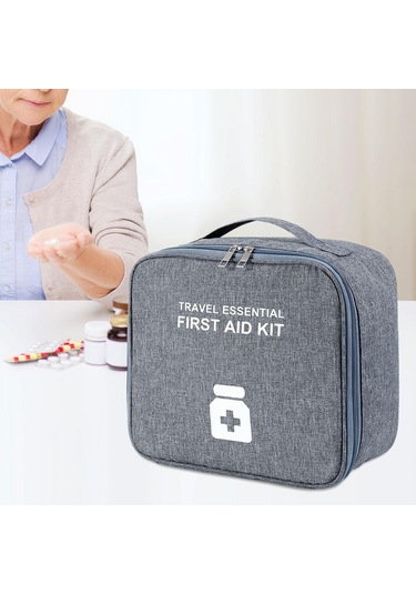Suntek Taşınabilir İlaç Saklama Çantası Boş İlk Gri-ve-l