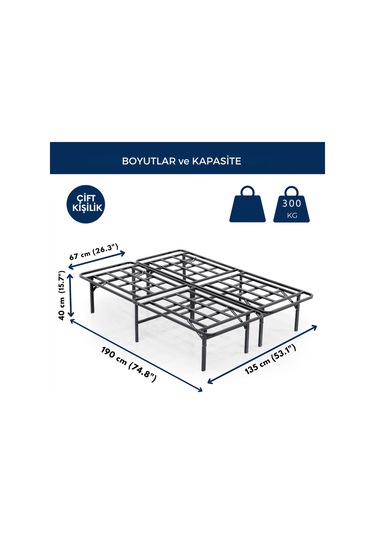 Aksviva Smart Base Çift Kişilik Katlanır Metal Karyola