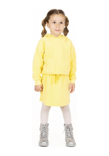 Best Kids Kapşonlu Kalp Desenli Sweatshırt 001