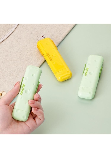 Çok Fonksiyonlu 3'ü 1 Arada İğne İplikleyici Ve İplik Açıcı Ev Taşınabilir El Dikiş Aleti Yeşil