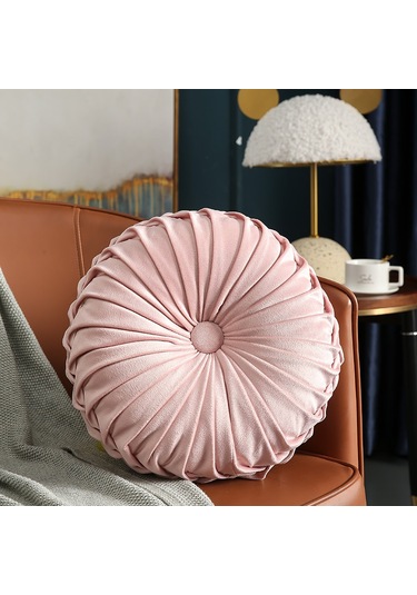 Atmak Yastık El Dikişli Pilili 3d Hollandalı Kadife Kabak 40cm-8 Ekru