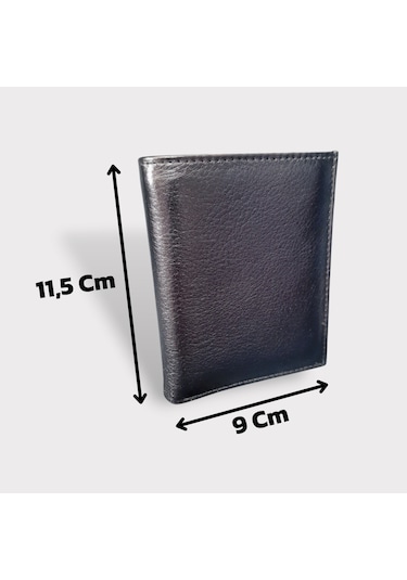 Gvnbag Hakiki Deri Erkek Dikey Siyah Cüzdan Gvn-0123