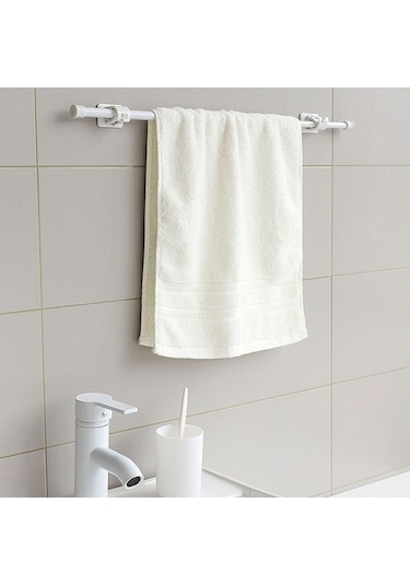 Dancemonkey Tutucu Teleskopik Perde Kancalı Havlu Askılık Dolap Çubuğu Cbtx Beyaz Banyo Askısı 30-50cm 2 Beyaz