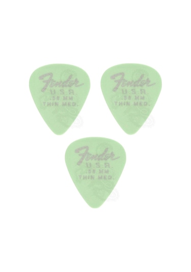 Fender Dura-tone 3 Adet Gitar Penası 351 Shape .58 Surf Green 3 Adet