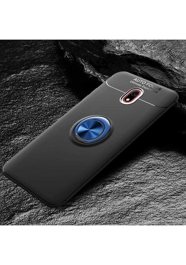 Xiaomi Redmi 8a Kılıf Zore Ravel Silikon Kapak Siyah-Mavi