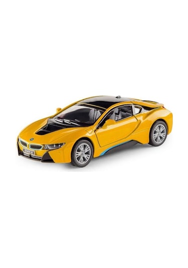 Kinsmart Bmw İ8 Metal Diecast Çek Bırak 1:34 Ölçek Araba Sarı
