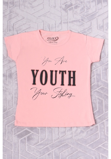 Hçm Kız Çocuk Tshirt Youth Baskılı Bisiklet Yaka C39 Yavruağzı