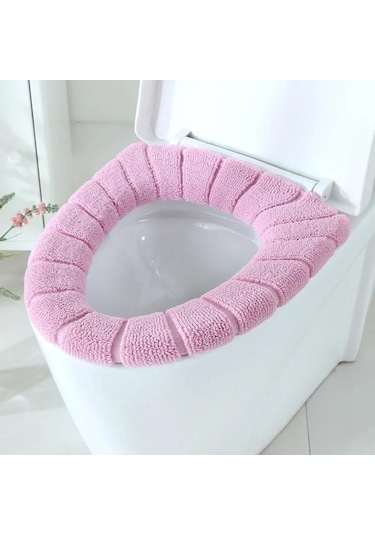 Pembe Sıcak Yumuşak Yıkanabilir Tuvalet Kapağı Pedi Tuvalet Koltuk Minderi Ev Dekor İçin Set Closestool Mat Koltuk Kılıfı Tuvalet Çıtası Aksesuarları