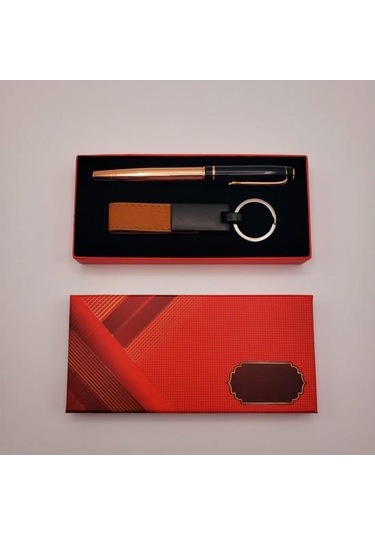 Deri Metal Anahtarlık Roller Kalem Karışık Renk