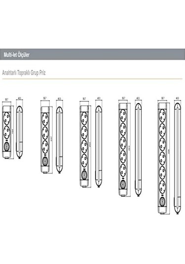 Multi-let Üçlü Priz Topraklı Kablolu Çocuk Korumalı 3 Mt 12