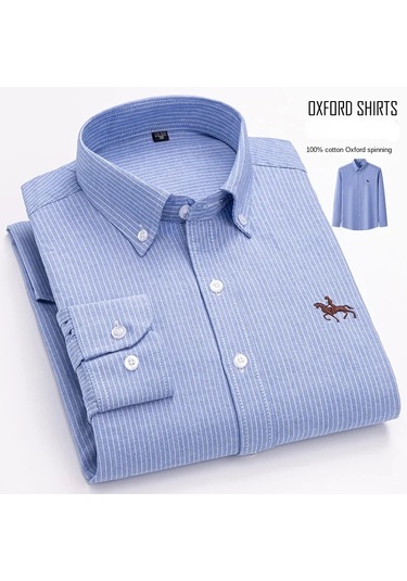 Dval2024 Erkek Pamuklu Çiçek Desenli Uzun Kollu Gömlek - Rahat At İşlemeli Modellermor Mor