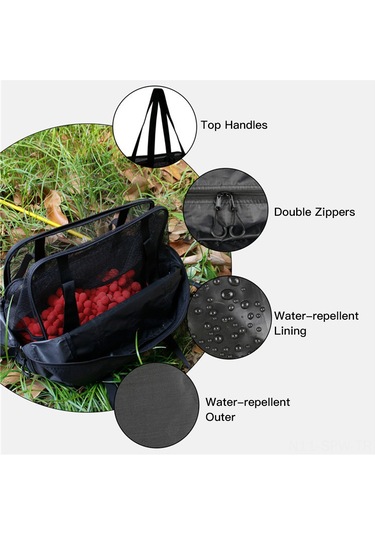 Maiyame Balık Yemi Kurutma Ağı Seti - Pvc Dokulu İç Çanta + Oxford Dış Çanta, 35x16x30cm İç Ölçü, 0.53kg Ağırlık