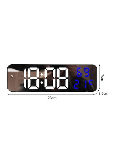 Valkyrie Nem Ölçer Dereceli Led Duvar Ve Masa Alarm Saati Lacivert