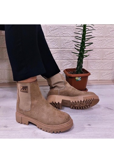 M.p 2744 Vizon Süet İçi Polar Tüylü Bilekten Lastikli Bayan Bot 001